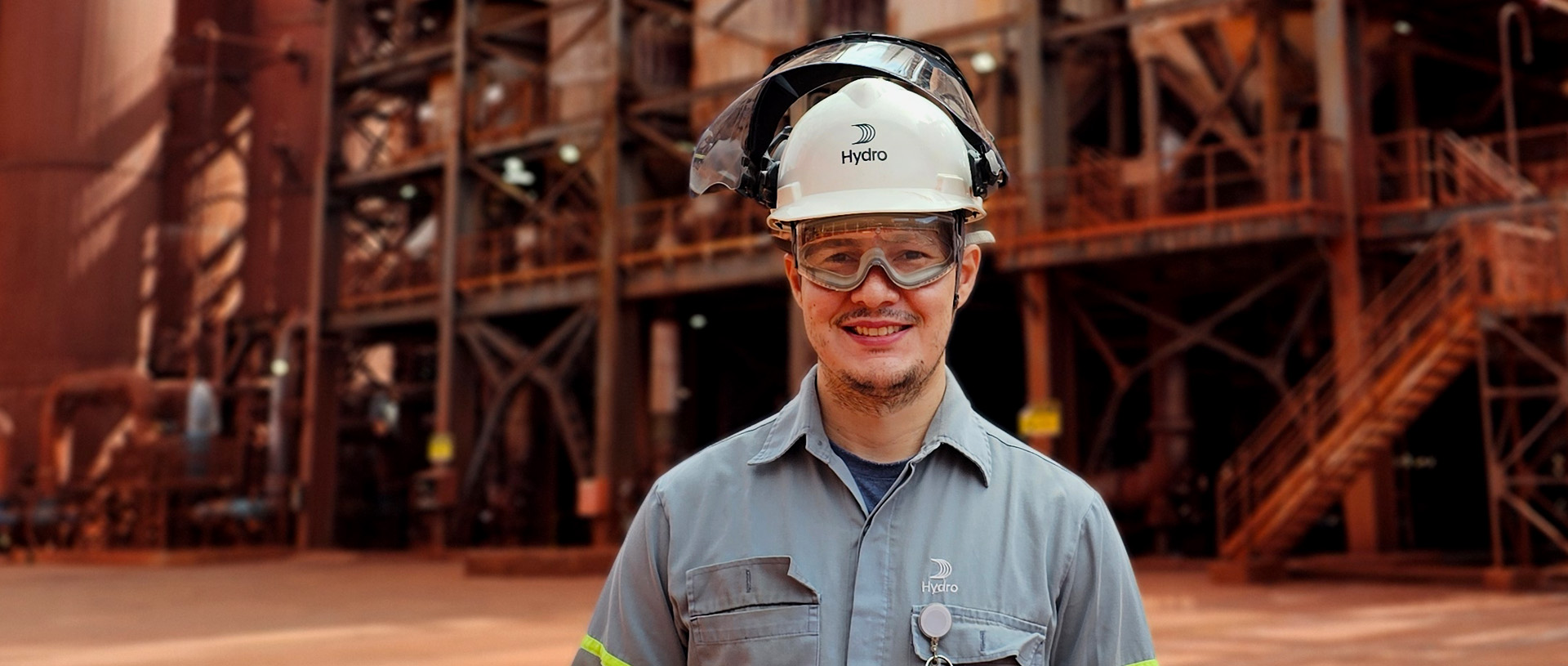 a man wearing a hard hat