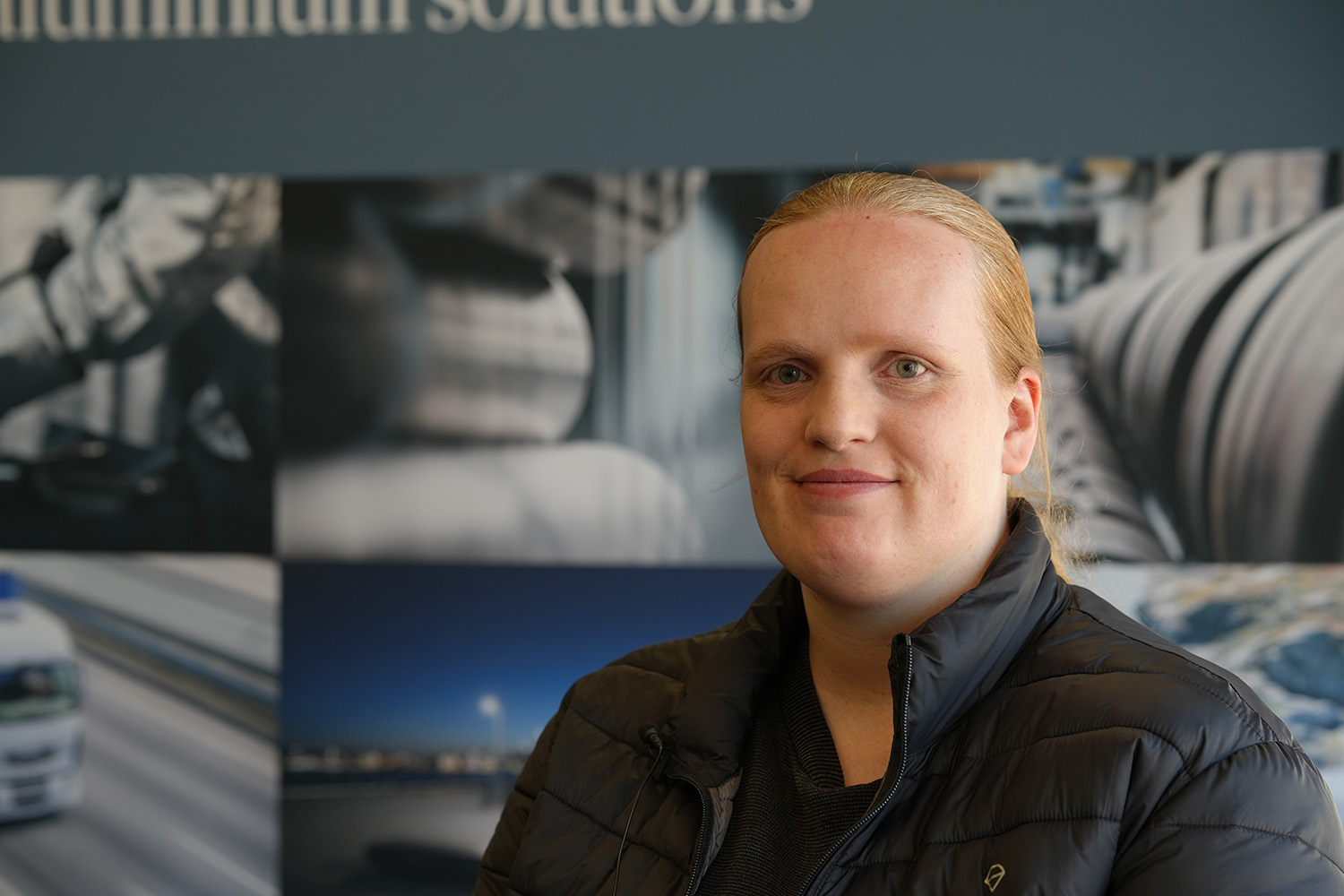 a woman in a leather jacket