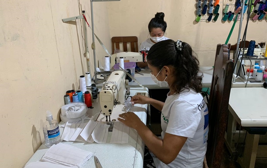Production of protective face masks.