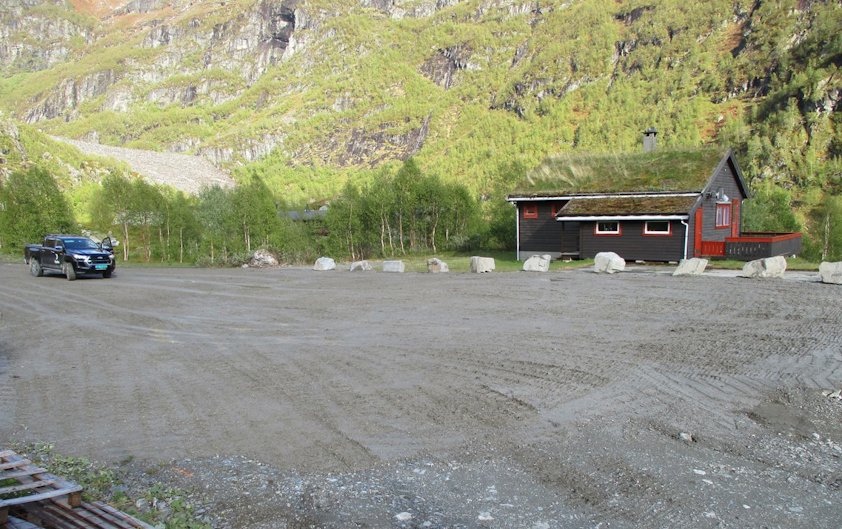 a car parked in front of a house