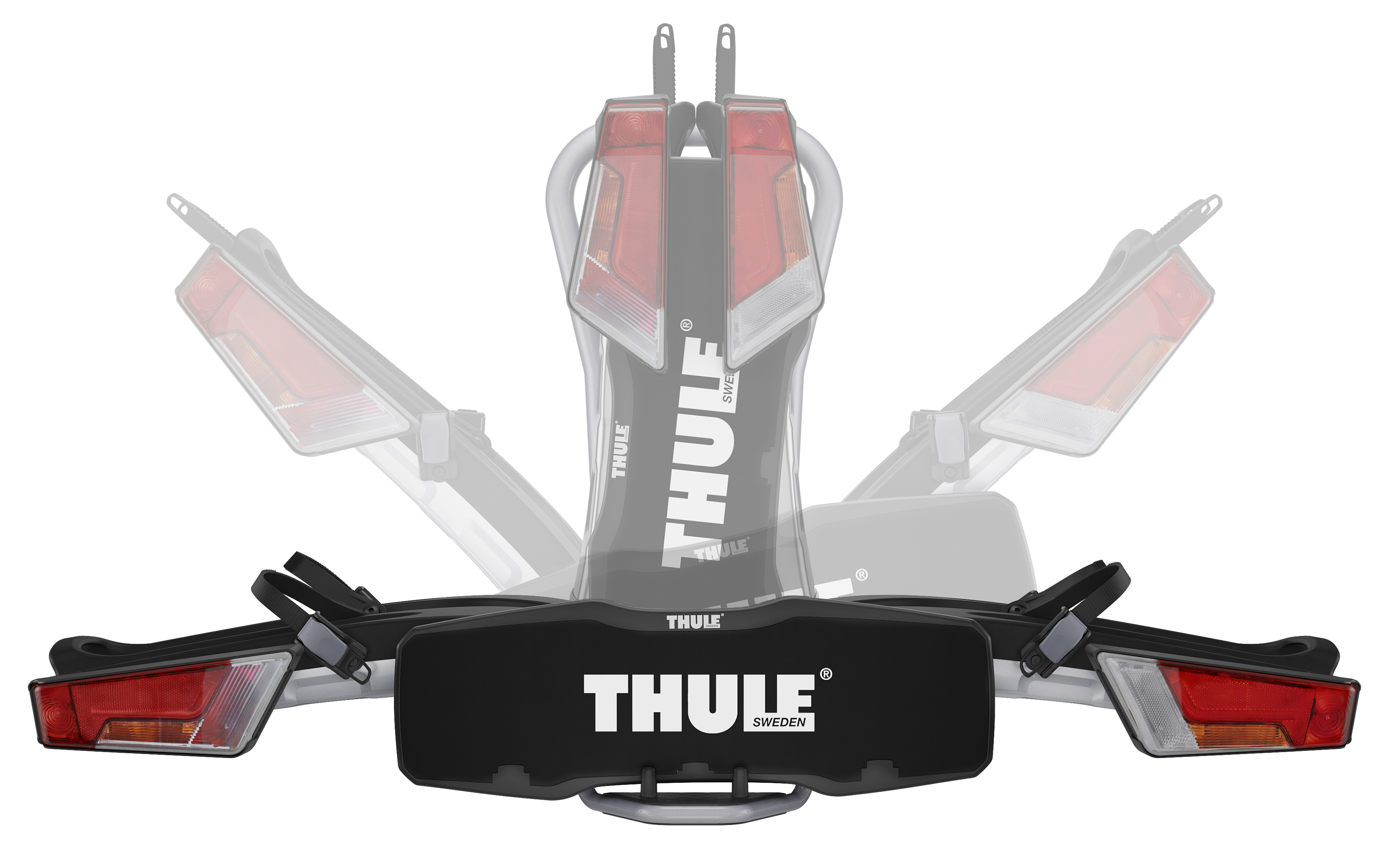 illustration of bike rack in open and folded positions