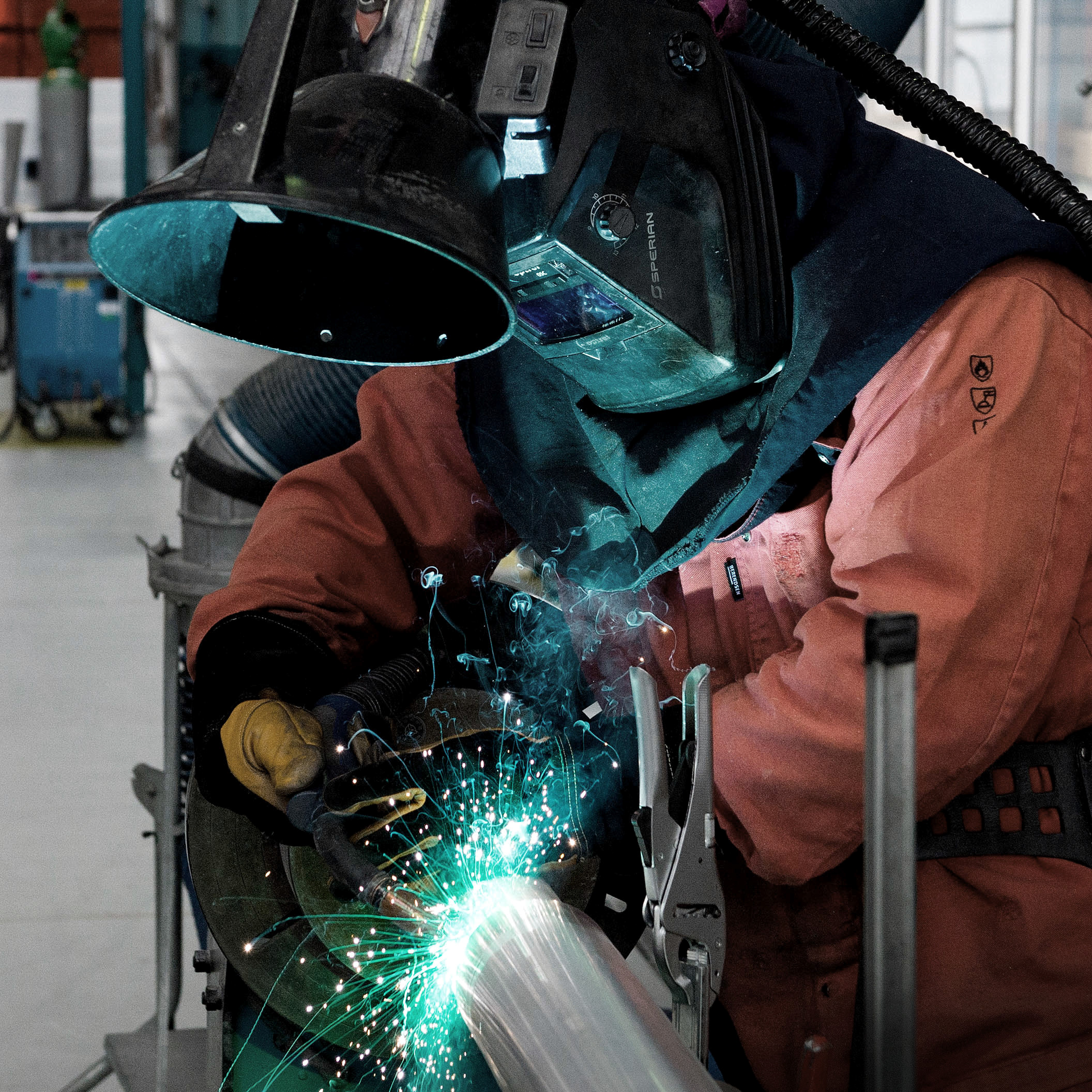 a few men wearing protective gear